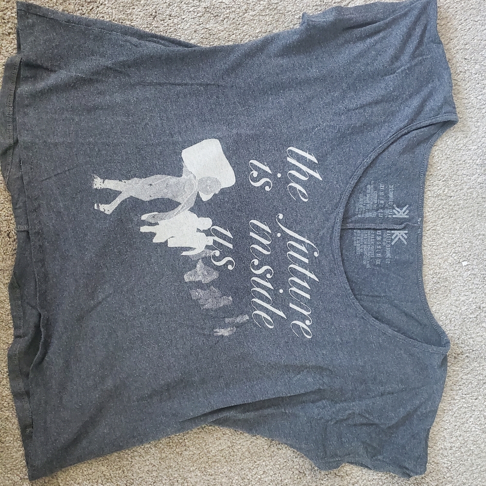 Gray Graphic Tee "the future is inside"